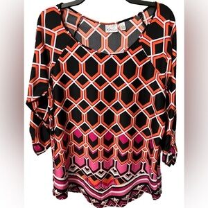 Kim Rogers, Multicolored Pattern Blouse